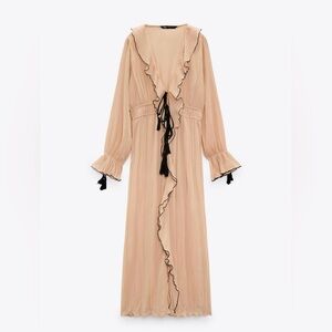 NWT Zara Ruffled Dress w/ Bows